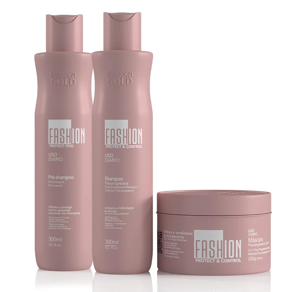 Combo Manutenção Completa Pós Progressiva 300ml/250g Fashion Gold – Promoção